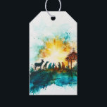 Nativity with Animals and Star Gift Tags<br><div class="desc">Nativity with Animals and Star

This watercolor scene shows the Nativity surrounded by animals and illuminated by the Christmas star.

Tags: nativity with animals,  Christmas star,  Holy Family,  religious art,  nativity watercolor,  Christmas animals,  serene nativity,  traditional Christmas,  nativity scene,  Christmas decor</div>