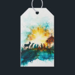 Nativity with Animals and Star Gift Tags<br><div class="desc">Nativity with Animals and Star

This watercolor scene shows the Nativity surrounded by animals and illuminated by the Christmas star.

Tags: nativity with animals,  Christmas star,  Holy Family,  religious art,  nativity watercolor,  Christmas animals,  serene nativity,  traditional Christmas,  nativity scene,  Christmas decor</div>