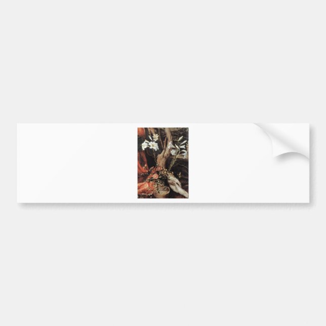NATIVITY WITH WHITE LILLES - MAGIC OF CHRISTMAS BUMPER STICKER (Front)