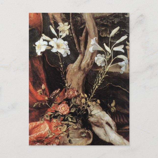 NATIVITY WITH WHITE LILLES - MAGIC OF CHRISTMAS HOLIDAY POSTCARD (Front)