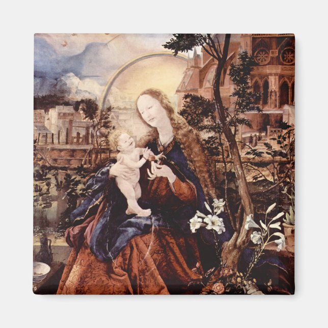 NATIVITY WITH WHITE LILLES - MAGIC OF CHRISTMAS MAGNET (Front)