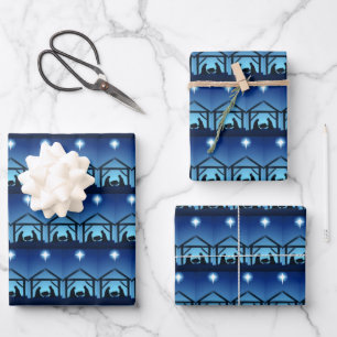 Nativity Wrapping Paper Flat Sheet Set of 3