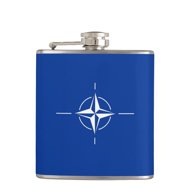 nato flag North Atlantic Treaty Organization Allia Hip Flask (Front)