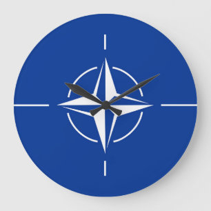 nato flag North Atlantic Treaty Organization Allia Large Clock