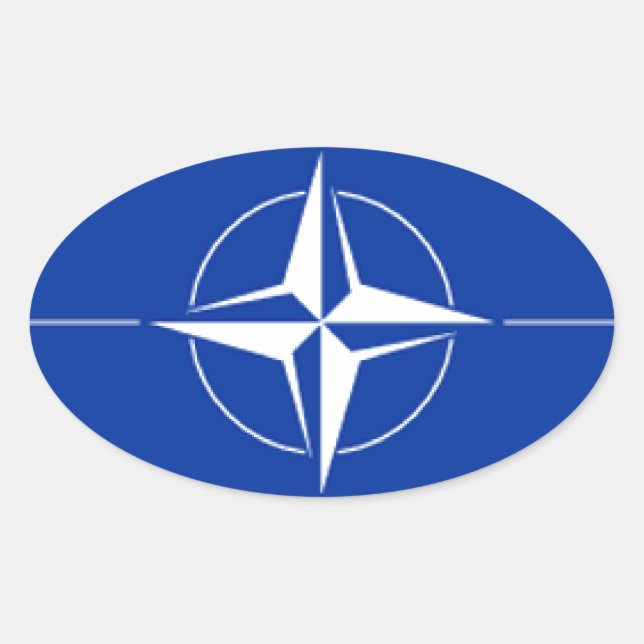 NATO Flag Oval Sticker (Front)
