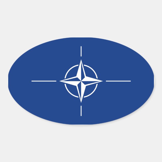 NATO Flag Oval Sticker (Front)