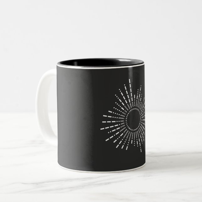 NATO Phonetic Alphabet and Morse Code Two-Tone Coffee Mug (Front Left)