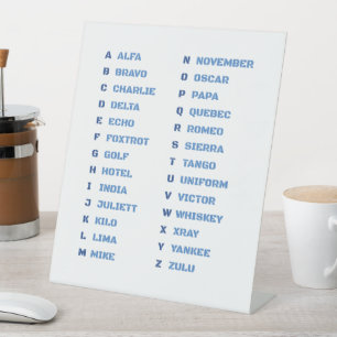 NATO Phonetic Alphabet Chart – Tactical A–Z Code Pedestal Sign
