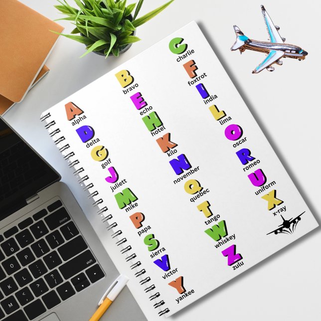 NATO Phonetic Alphabet, Colourful Notebook (Creator Uploaded)