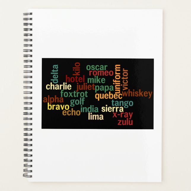 NATO Phonetic Alphabet (Dark Background) Planner (Front)