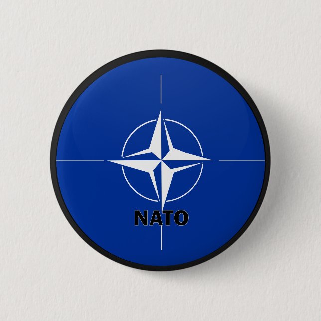 Nato Roundel quality Flag 2 Inch Round Button (Front)