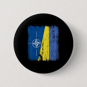Nato Ukraine Half Flag Otan Ukrainian Heritage 2 Inch Round Button