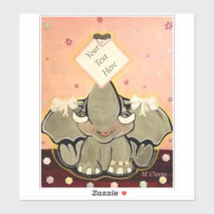 Natosha, l'éléphant Stickers Contour 8" x 8"