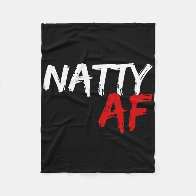 Natty Af Funny Bodybuilder Bodybuilding Workout Gy Fleece Blanket (Front)