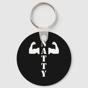Natty Natural Muscles Bodybuilding Funny Gym Weigh Keychain