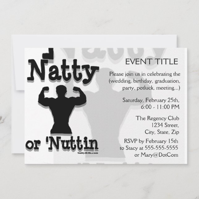 Natty or Nuttin Logo Wear Invitation (Front)