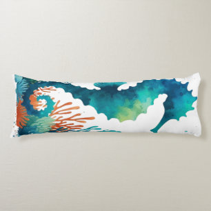 natuical/beach/coastal seahorse art body pillow