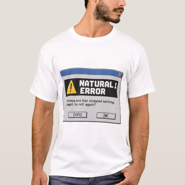 Natural 1 Error D&D T-Shirt | Funny Dungeon Master (Devant)