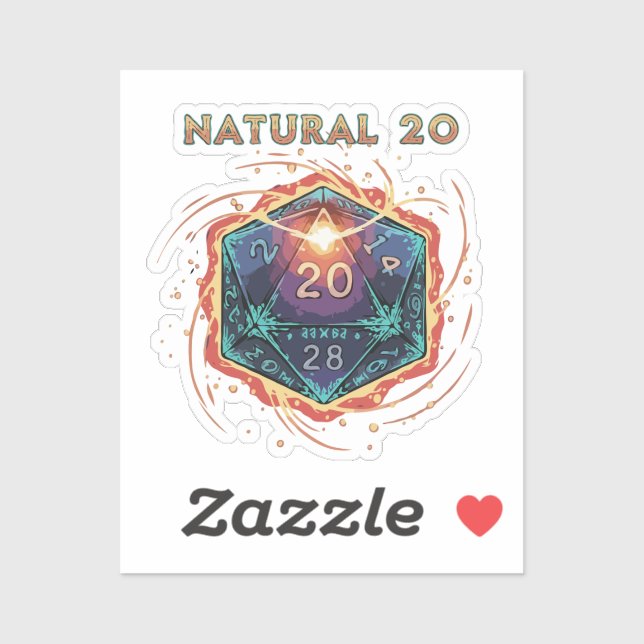 Natural 20 Flaming D20 Dice | Epic D&D Critical   (Sheet)