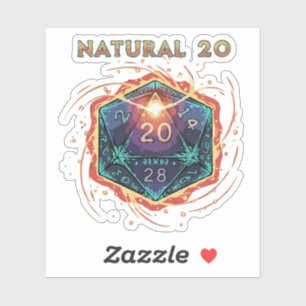Natural 20 Flaming D20 Dice   Epic D&D Critical 