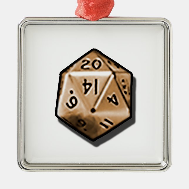 Natural 20 metal ornament (Front)