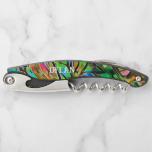 Natural Abalone Shell Paua Personalized Corkscrew