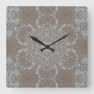 Natural Art Stone & Sand Square Wall Clock