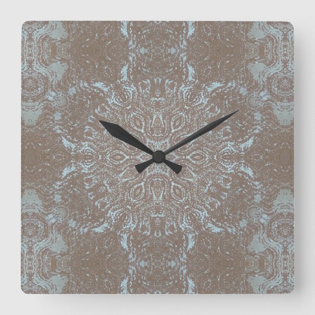 Natural Art Stone & Sand Square Wall Clock (Front)