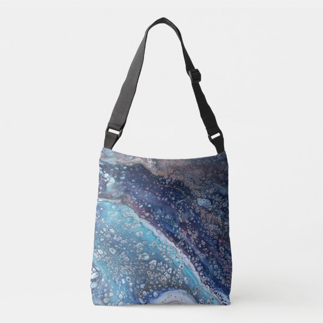 Natural Attraction 2 Blue Geode Abstract Tote Bag (Front)