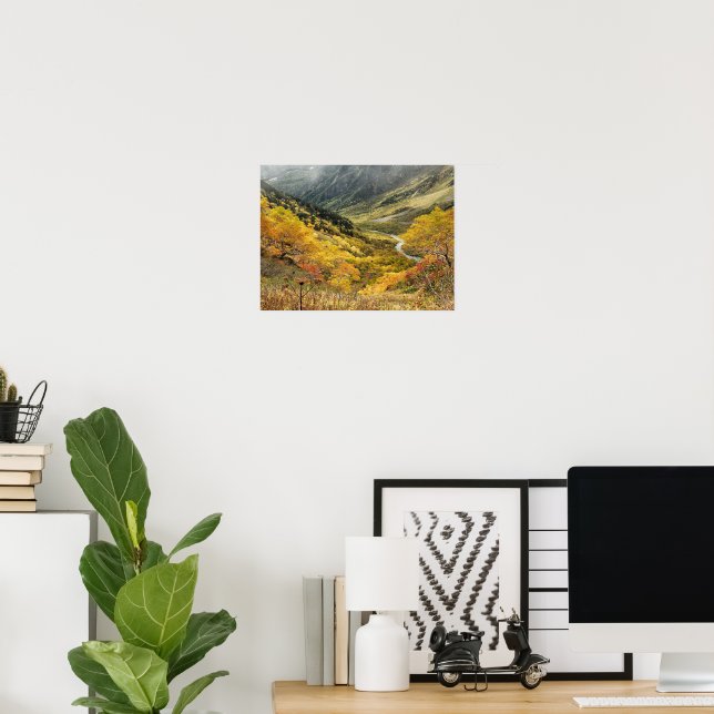 Natural autumn yellow leaves poster (Home Office)