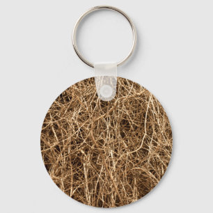 Natural background hay keychain