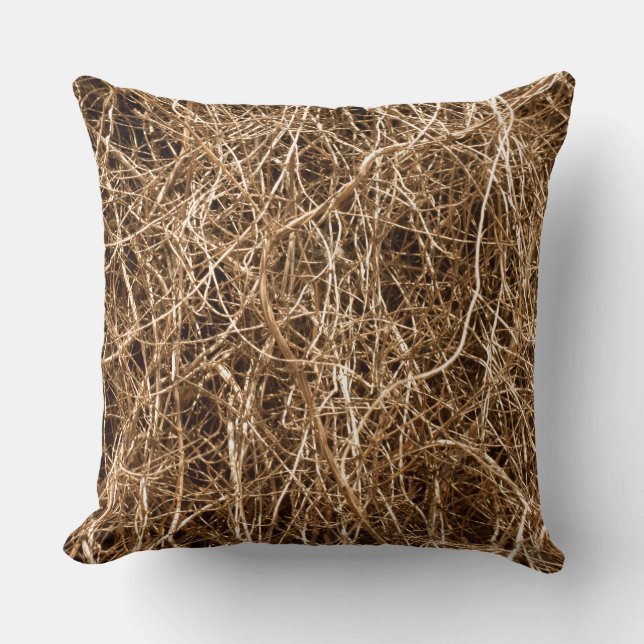 Natural background hay throw pillow (Front)