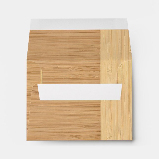 Natural Bamboo Border Wood Grain Look Envelopes (Back (Bottom))