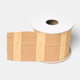 Natural Bamboo Border Wood Grain Look Grosgrain Ribbon