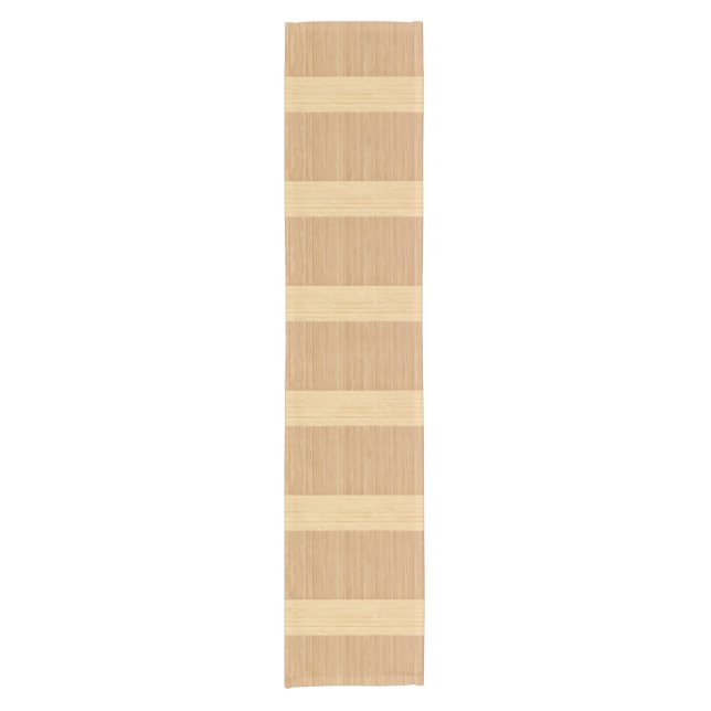 Natural Bamboo Border Wood Grain Look Short Table Runner (Front)