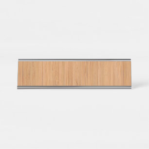 Natural Bamboo Wood Grain Look Desk Name Plate