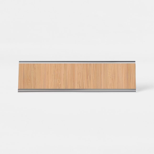 Natural Bamboo Wood Grain Look Desk Name Plate (Front)