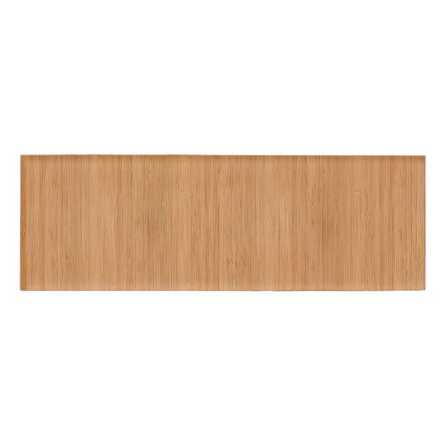 Natural Bamboo Wood Grain Look Name Tag (Front)