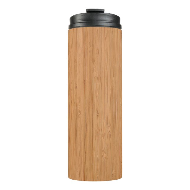 Natural Bamboo Wood Grain Look Thermal Tumbler (Front)
