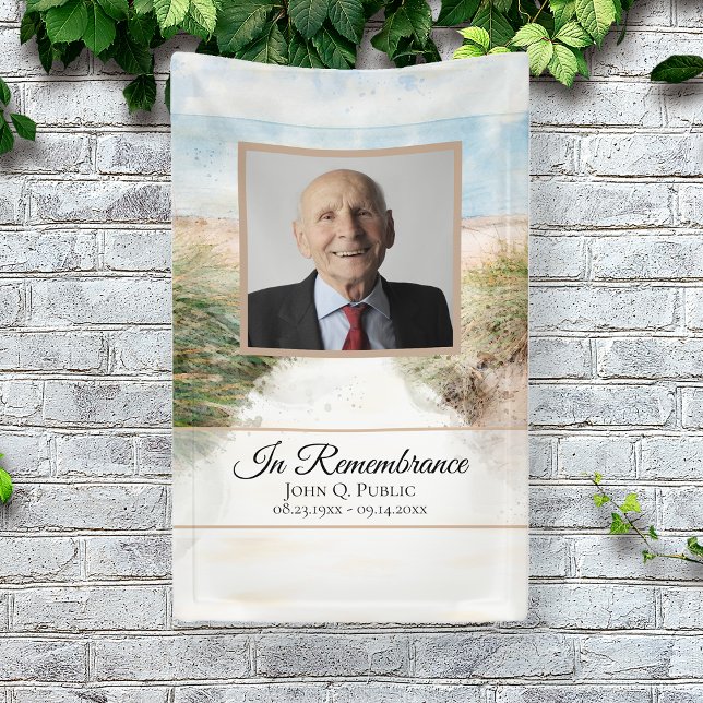 Natural Beach Celebration of Life Funeral Memorial Banner (Creator Uploaded)