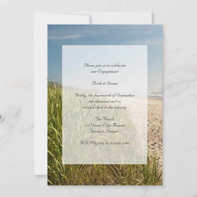 Natural Beach Wedding Engagement Party Invitation (Front)