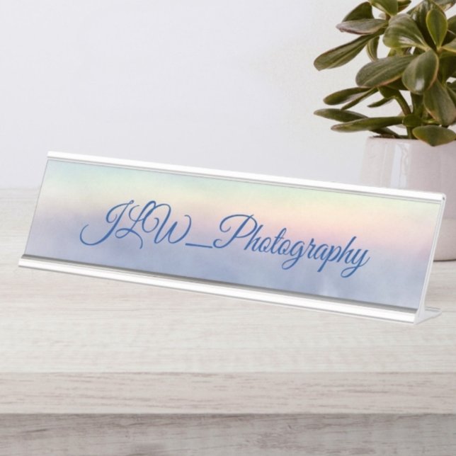 Natural Beautiful Rainbow in Cloudy Sky Desk Name Plate (Creator Uploaded)