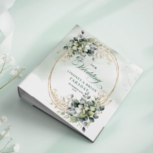Natural Beauty Dusty Green Botanical Wedding Album Binder