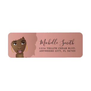 Natural Beauty, Pink Afro Pink, Brown Background