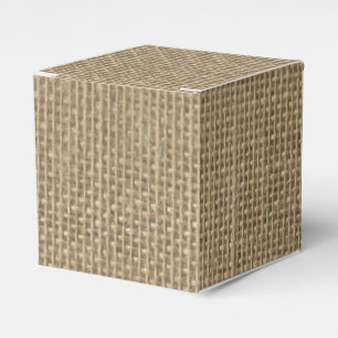 Natural Beige Burlap Favor Box