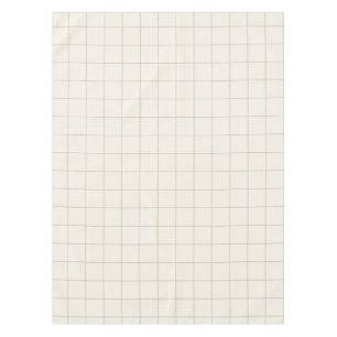 Natural Beige Large Windowpane Grid Tablecloth