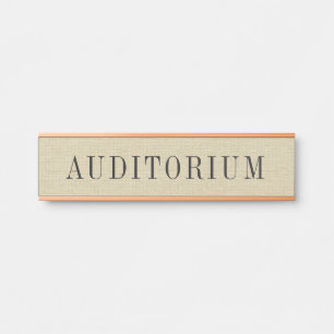 Natural Beige Linen Fabric With Grey Typography 3 Door Sign