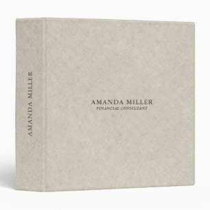 Natural Beige Linen Texture With Grey Typography Binder