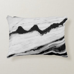 natural black and white marble texture, luxurious  accent pillow