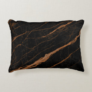 natural black emperador marble texture background  accent pillow